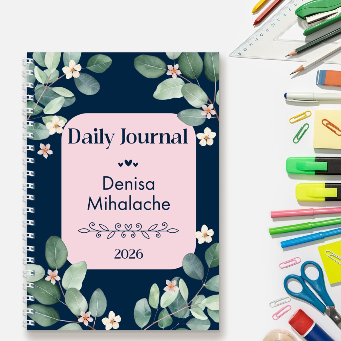 Spis z notatkami z indywidualnym napisem – Daily Journal