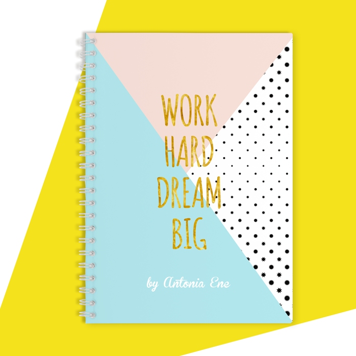 Spersonalizowany notatnik – Work Hard, Dream Big