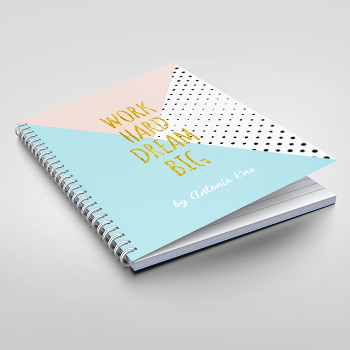 Spersonalizowany notatnik – Work Hard, Dream Big