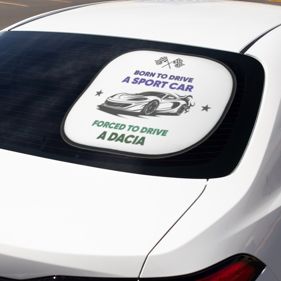 Personalised car sunshade with text – Born to drive