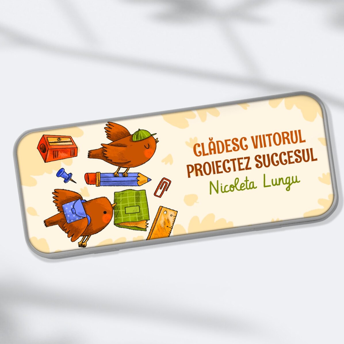 Spersonalizowany piórnik z napisem – Learning birds