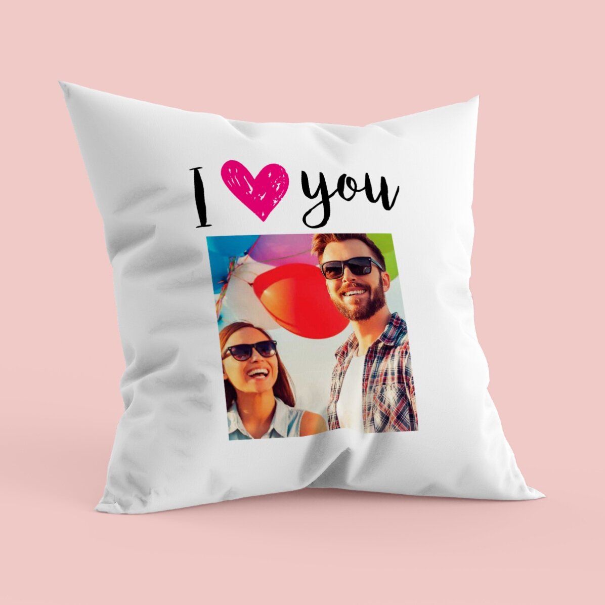 Spersonalizowana poduszka ze zdjęciem – I love you