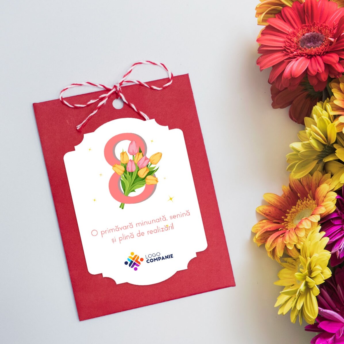 Personalised flower seed packet with logo and message - 8 March