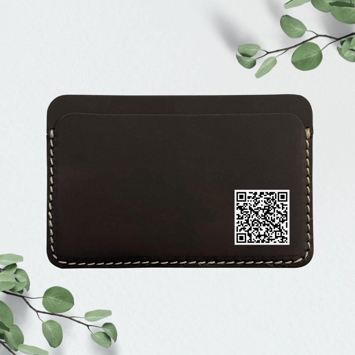 Spersonalizowany kolorowy portfel skórzany z kodem QR – Kontakt