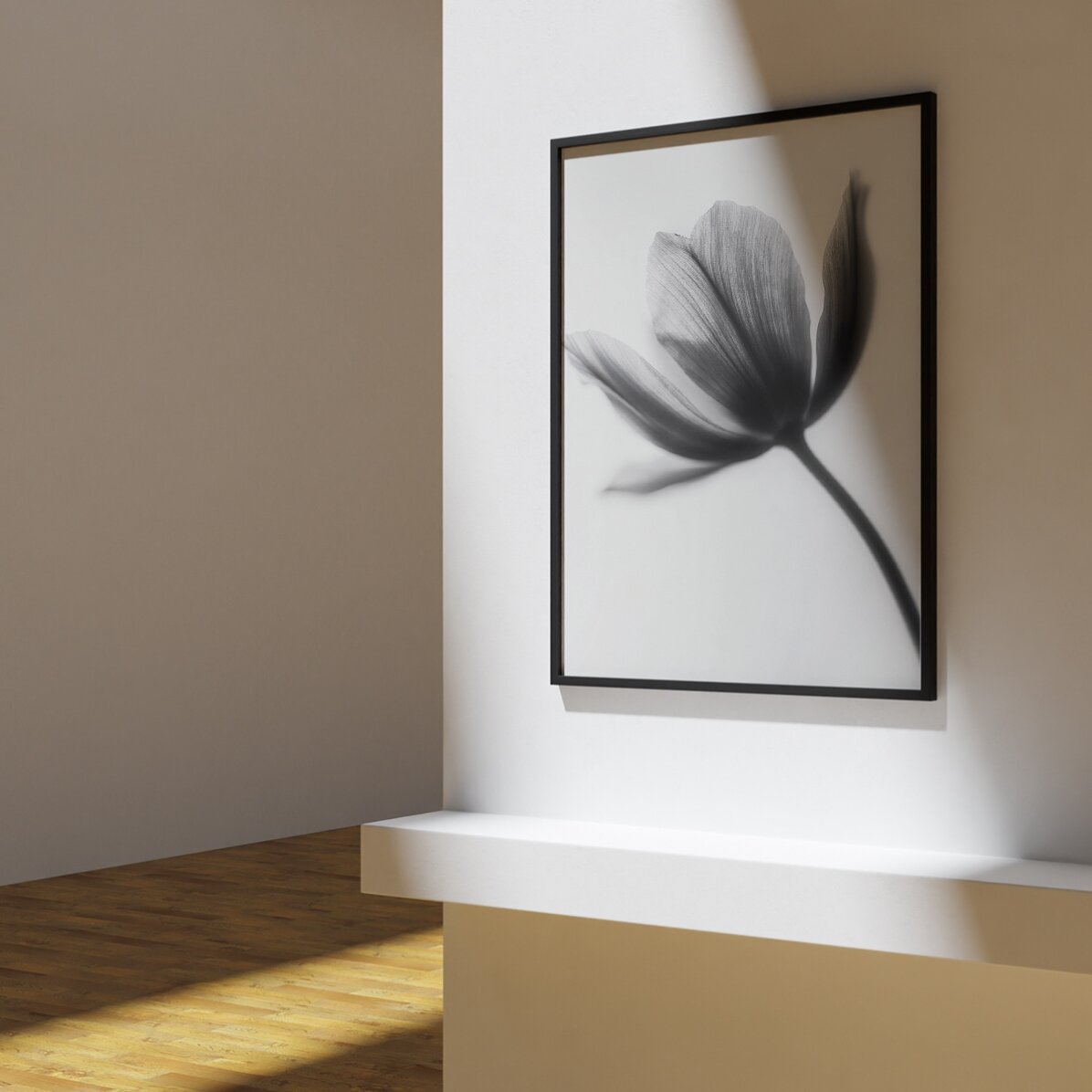Black and white flower poster