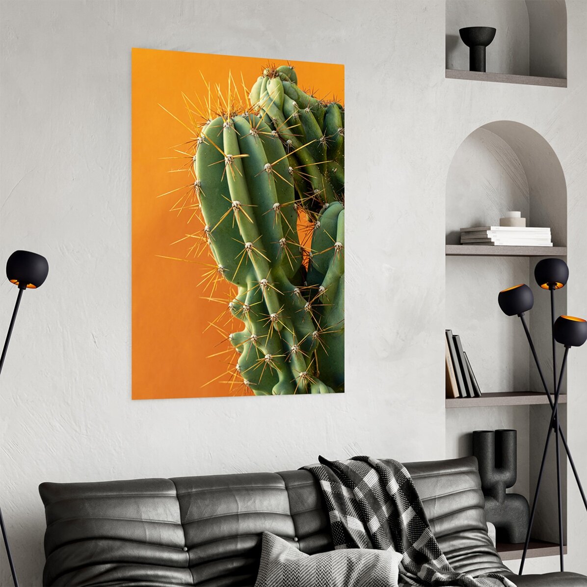 Cactus poster with colourful background
