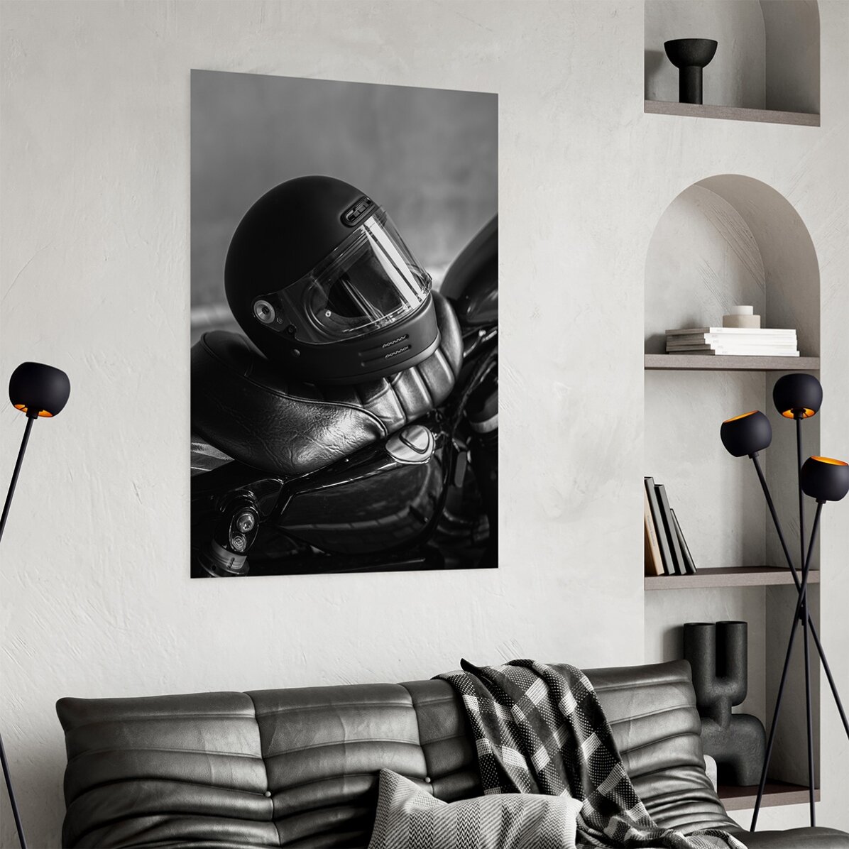 Motorcycle helmet poster