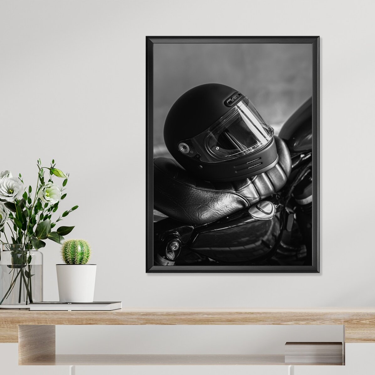 Motorcycle helmet poster