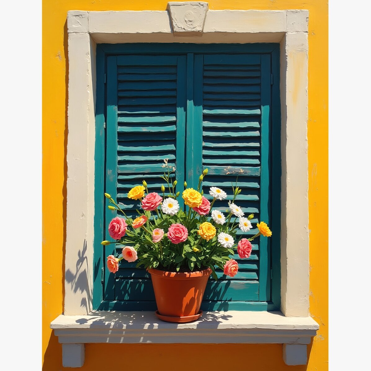 Poster Window with flower pot