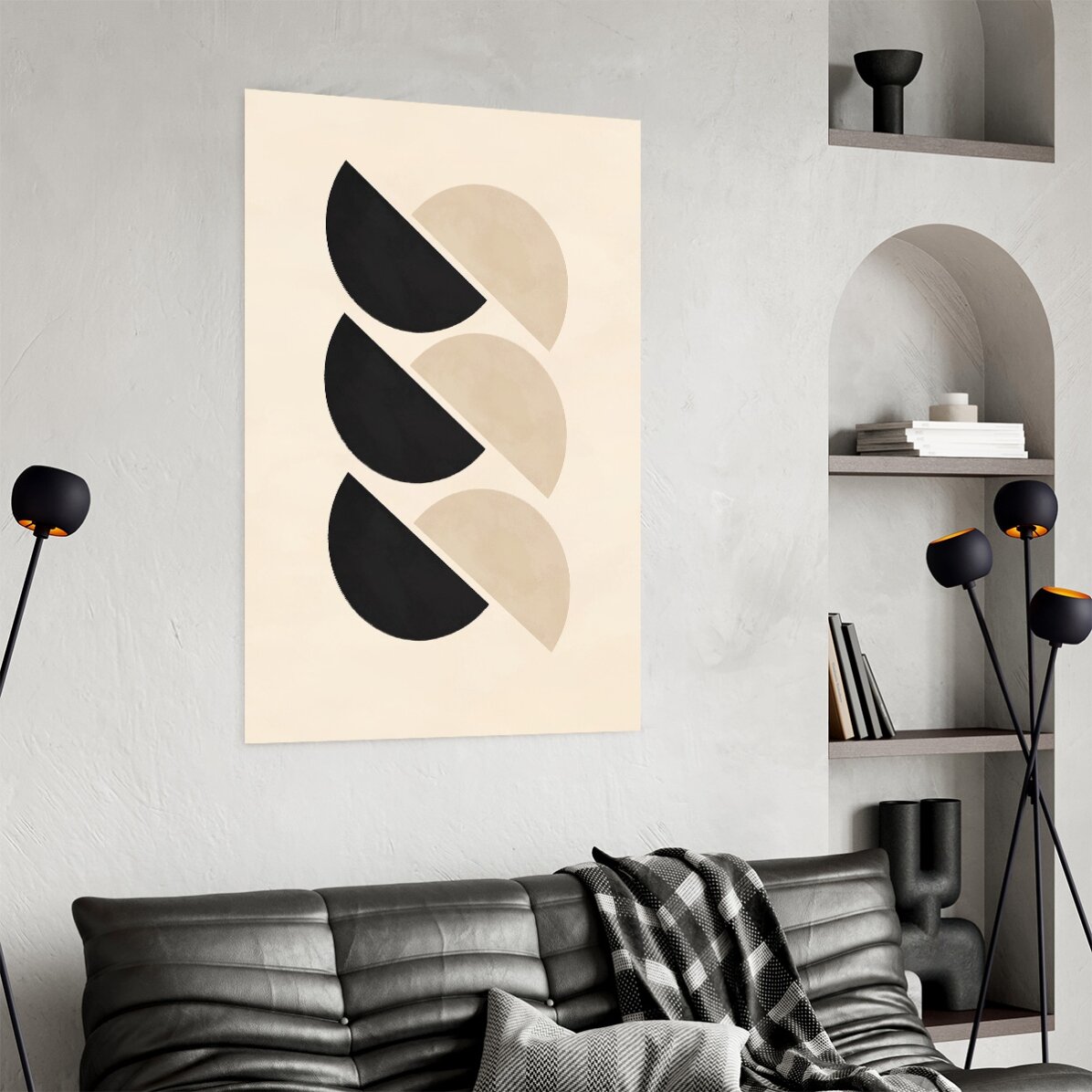Plakat „Minimalistyczne kształty geometryczne, półkola”