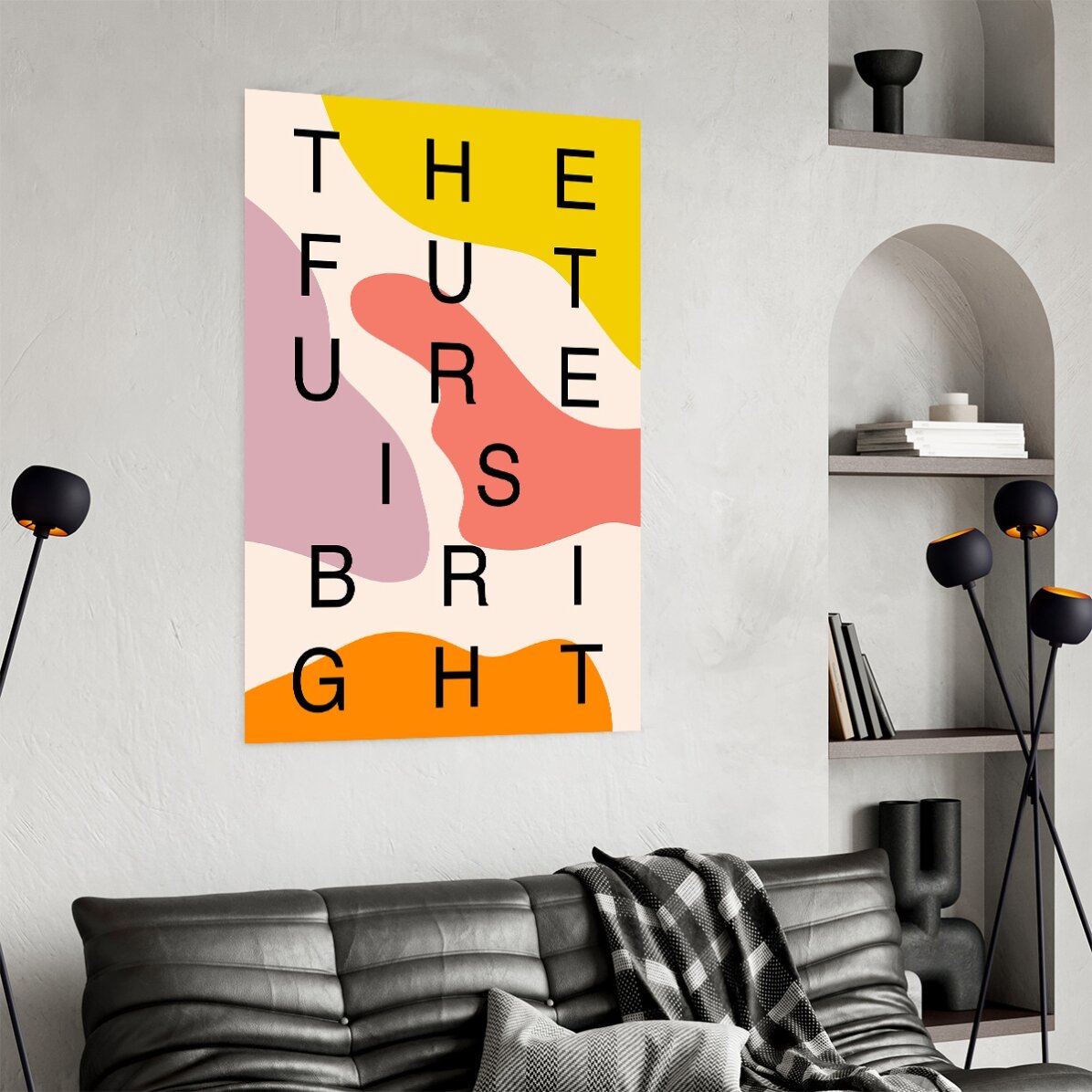 Plakat „Future is bright”, plamki koloru