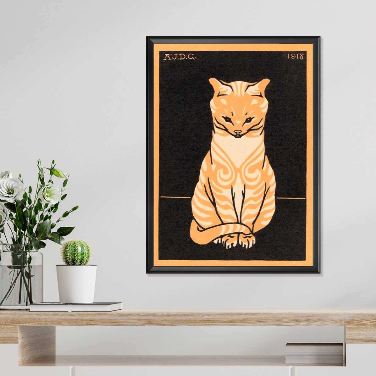 Plakat Julie de Graag, „Sitting cat”, 1918 r.