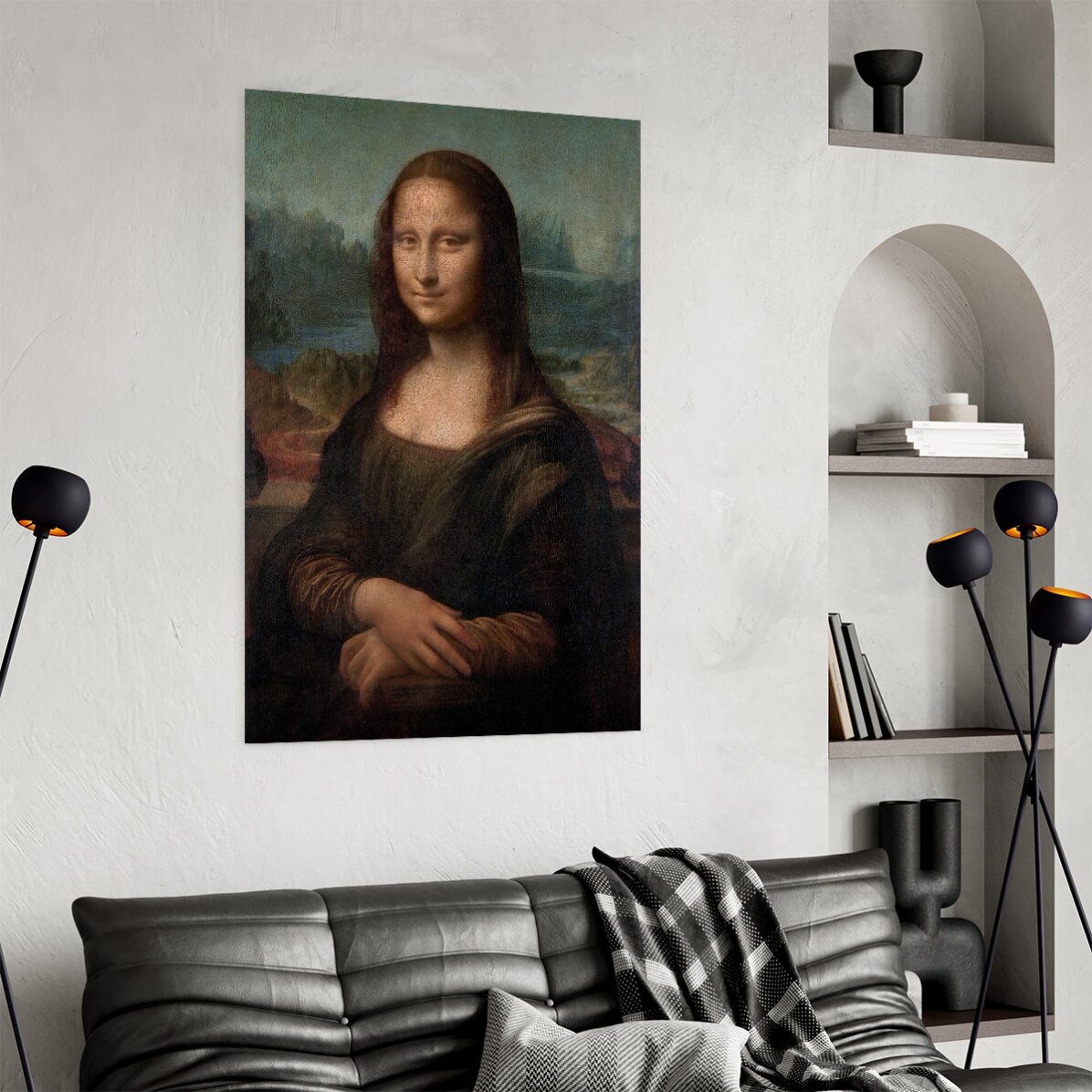 Plakat przedstawiający obraz Leonarda da Vinci „Mona Lisa del Giocondo”, 1506 r.