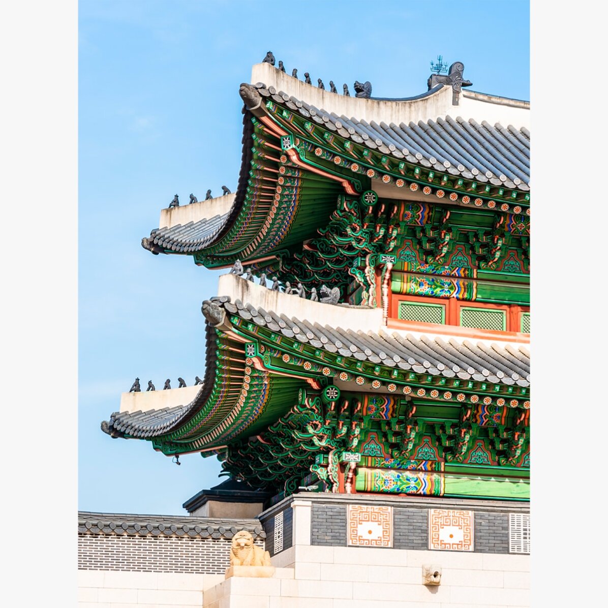 Plakat przedstawiający pałac w Seulu, Korea Południowa