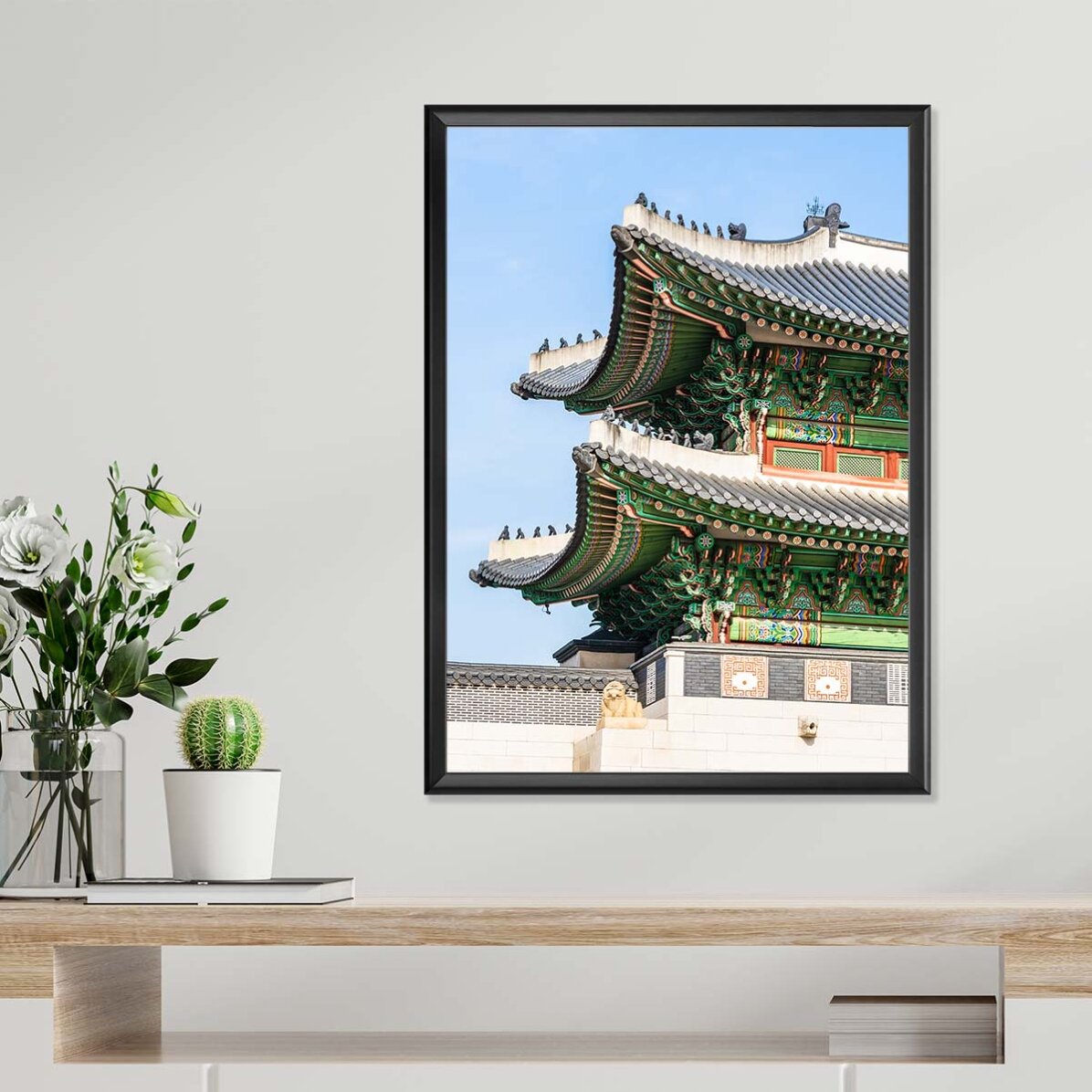 Plakat przedstawiający pałac w Seulu, Korea Południowa