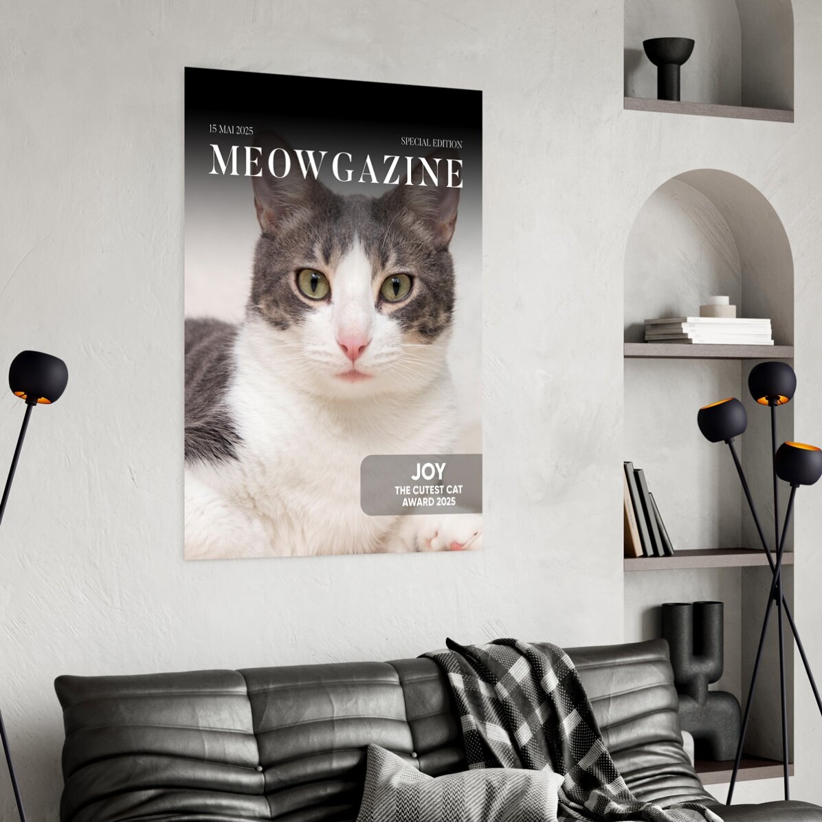 Spersonalizowany plakat ze zdjęciem i tekstem – Meowgazine