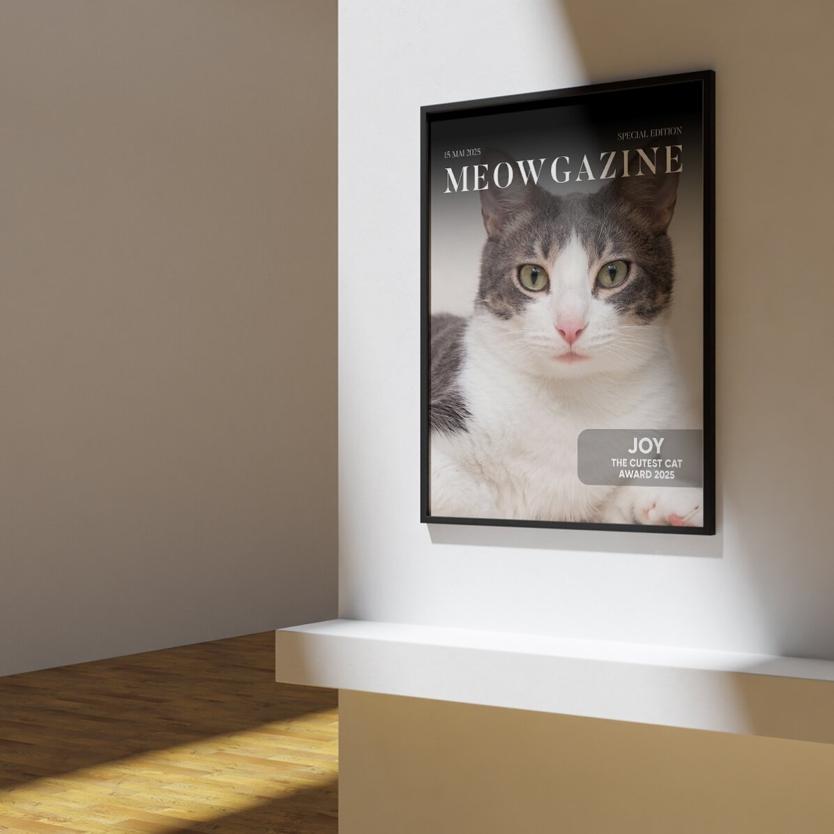 Spersonalizowany plakat ze zdjęciem i tekstem – Meowgazine