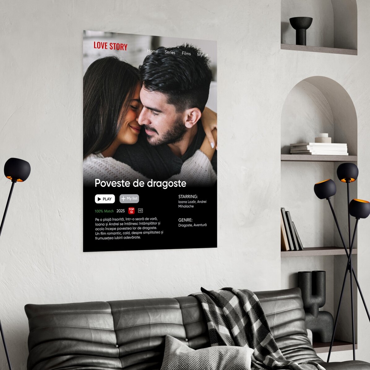 Spersonalizowany plakat ze zdjęciem i tekstem – Film