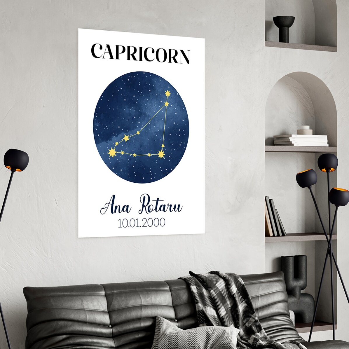 Personalised poster with text - Capricorn zodiac constellation
