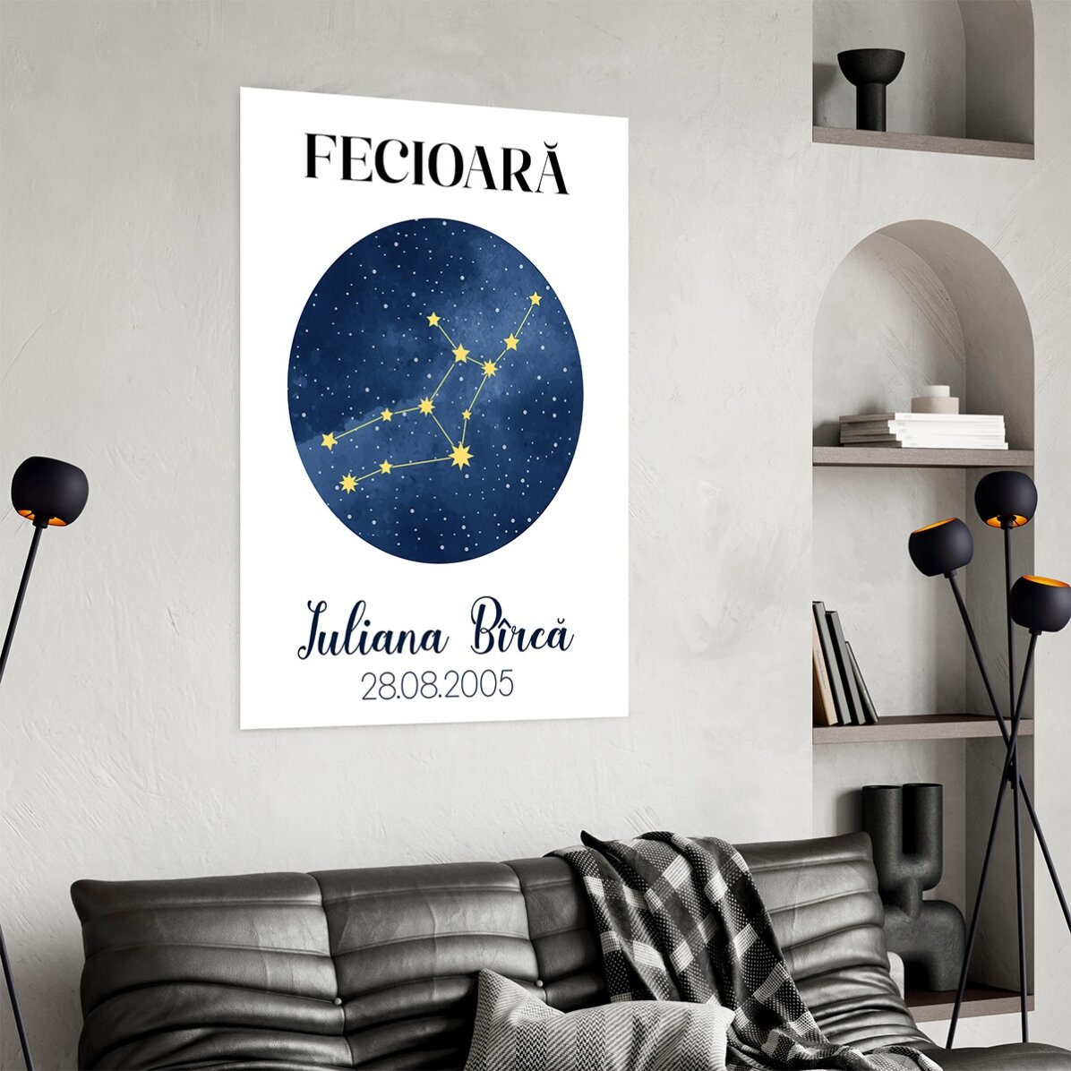 Spersonalizowany plakat z napisem – konstelacja znaku zodiaku Panny