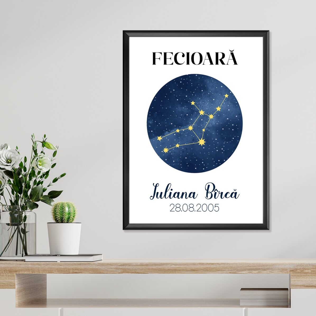 Spersonalizowany plakat z napisem – konstelacja znaku zodiaku Panny