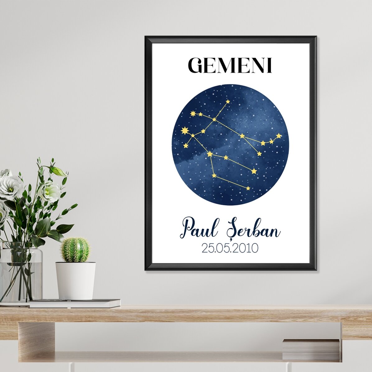 Personalised poster with text - Gemini constellation