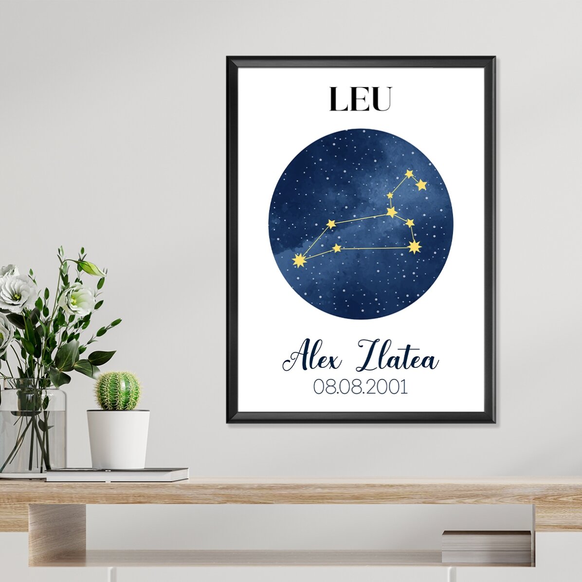 Spersonalizowany plakat z napisem – Konstelacja znaku zodiaku Lwa
