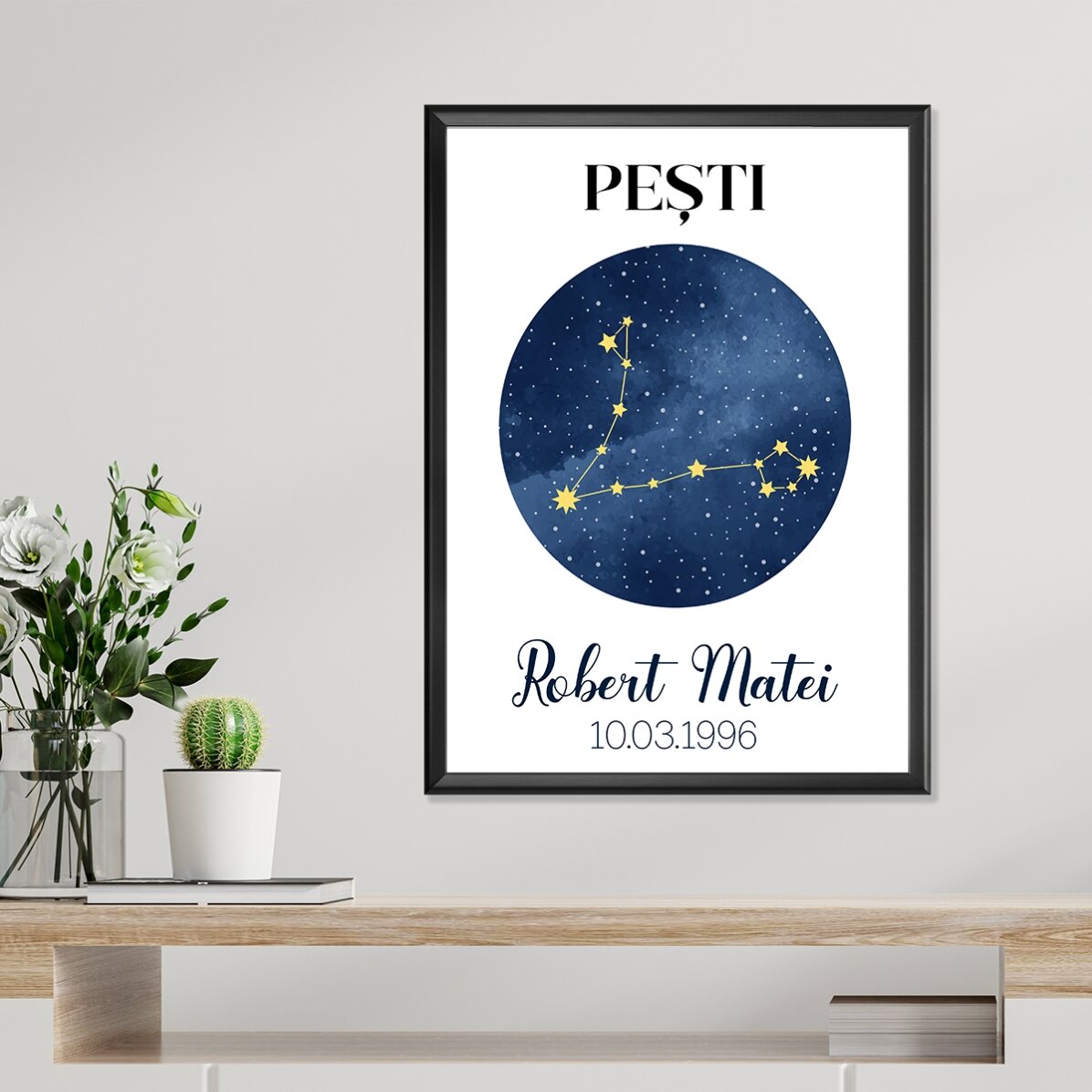 Spersonalizowany plakat z napisem – Konstelacja znaku zodiaku Ryb