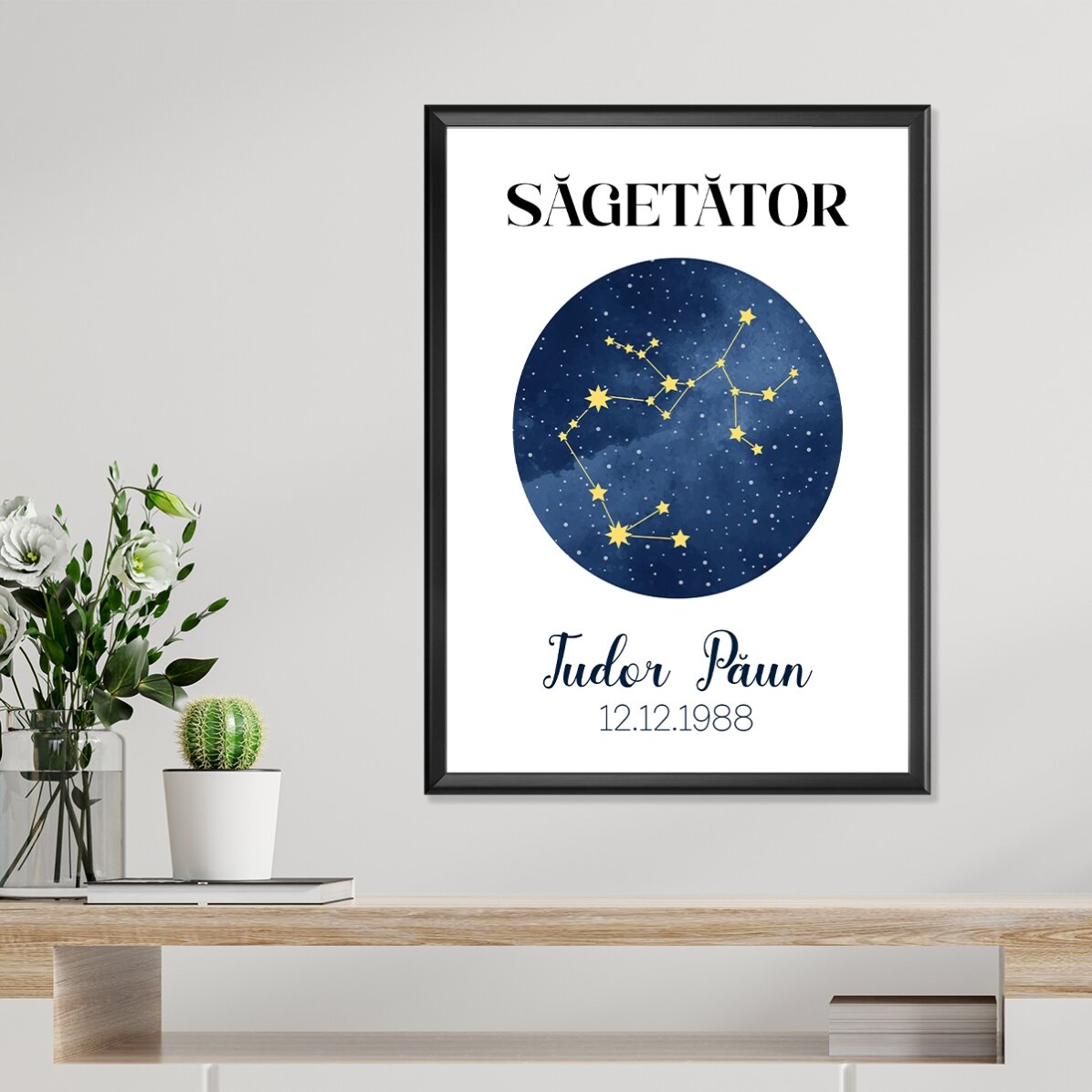 Spersonalizowany plakat z napisem – konstelacja znaku zodiaku Strzelca