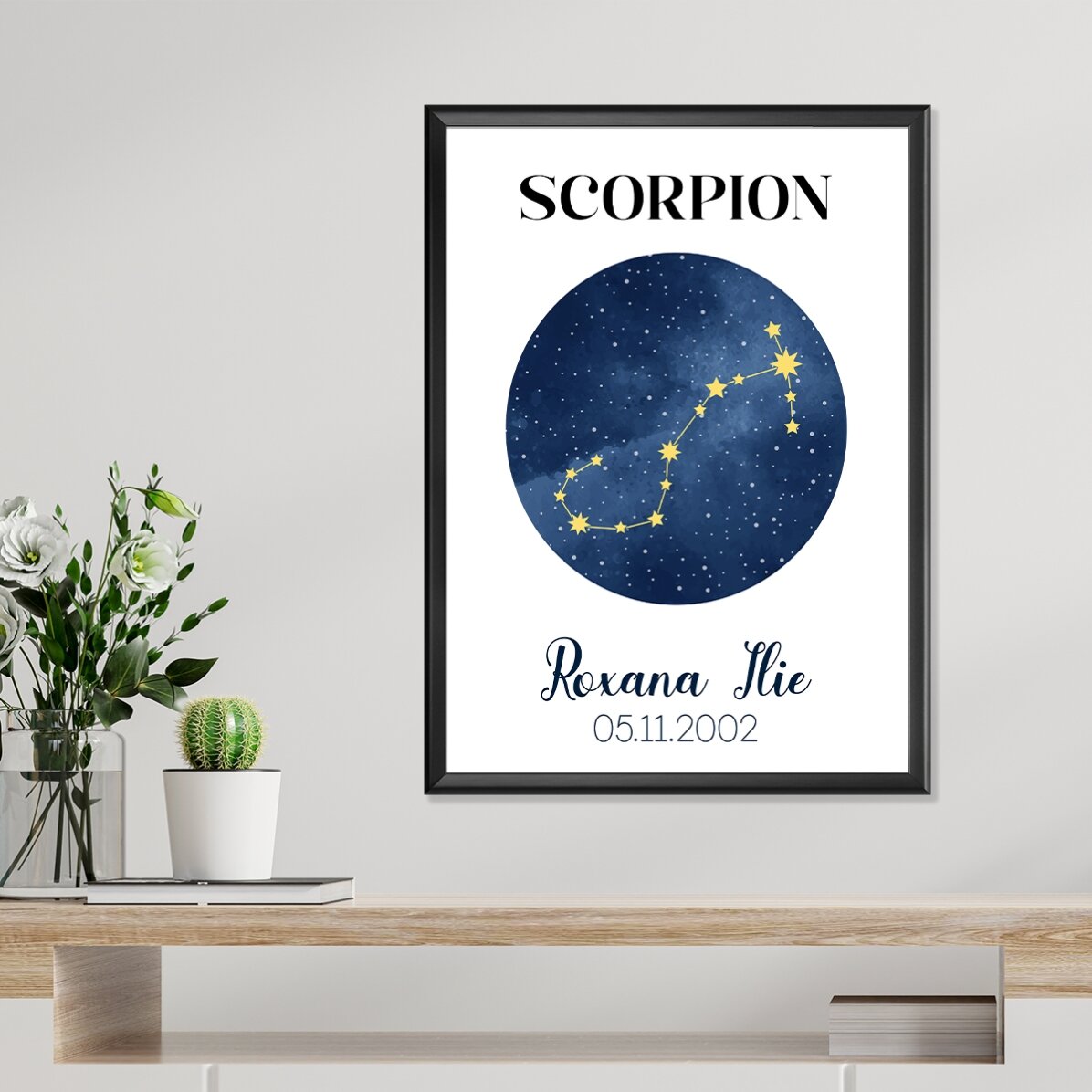 Spersonalizowany plakat z napisem – konstelacja znaku zodiaku Skorpion