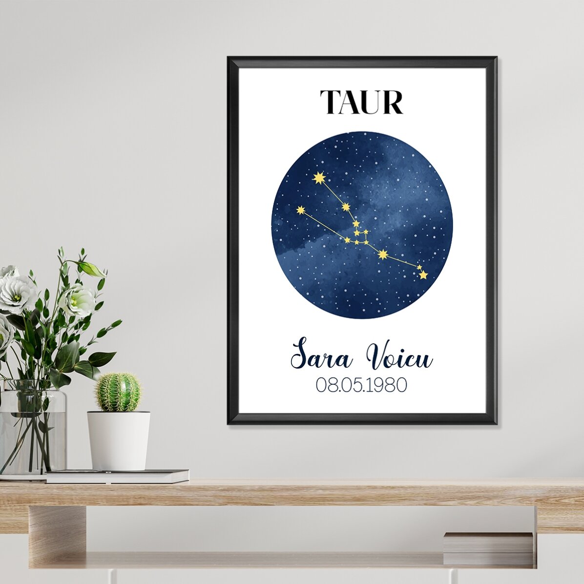 Spersonalizowany plakat z napisem – Konstelacja znaku zodiaku Byka