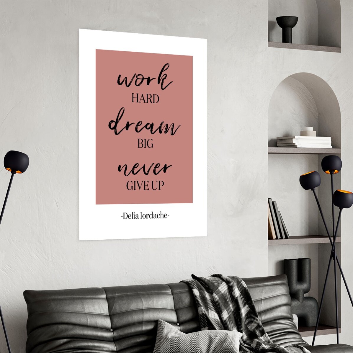 Personalised poster with text - Never Give Up
