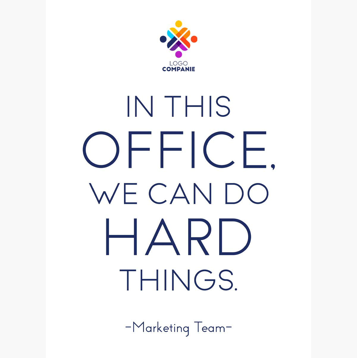 Spersonalizowany plakat z tekstem i logo – Hard Things