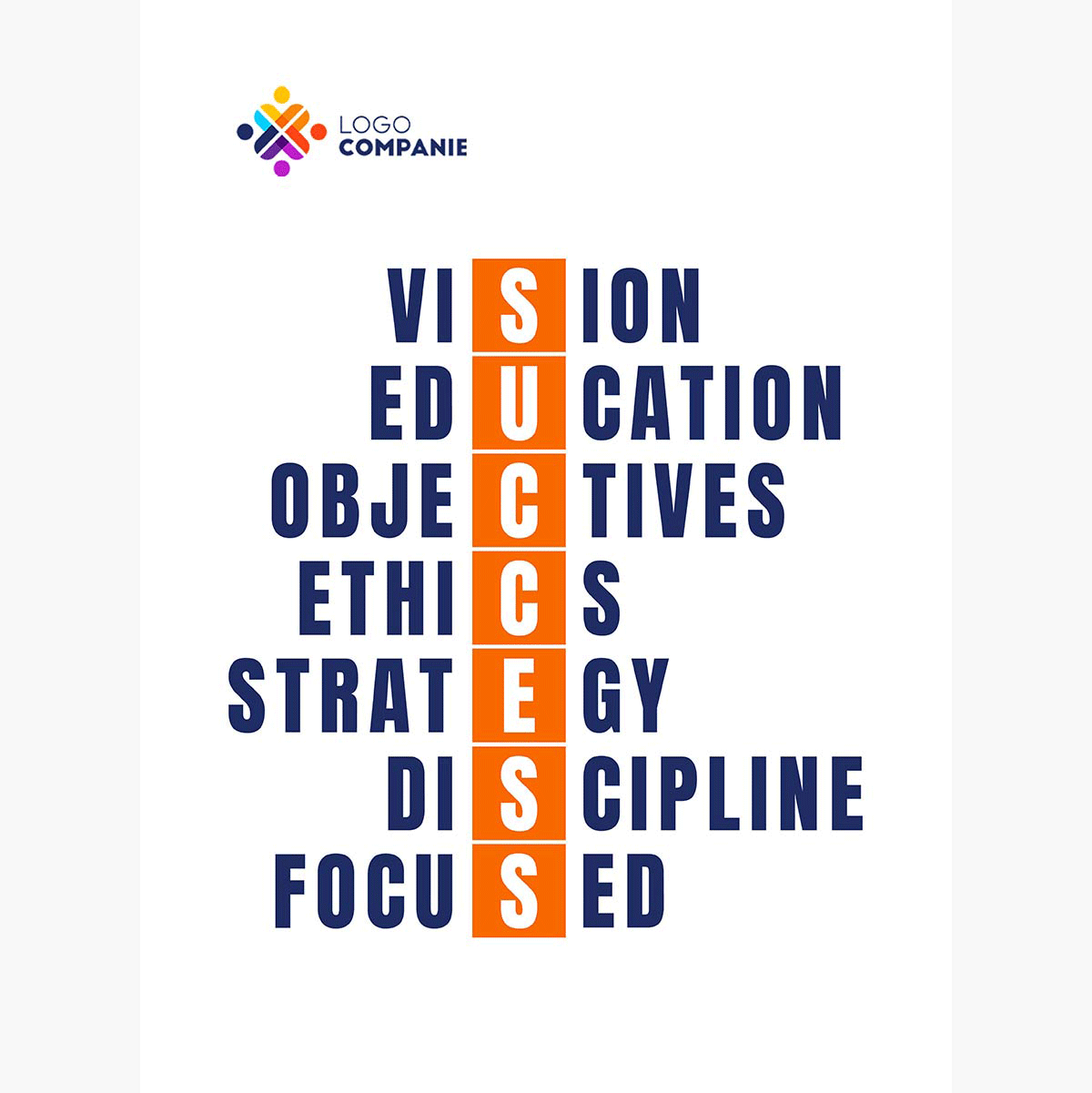 Spersonalizowany plakat z tekstem i logo – Success