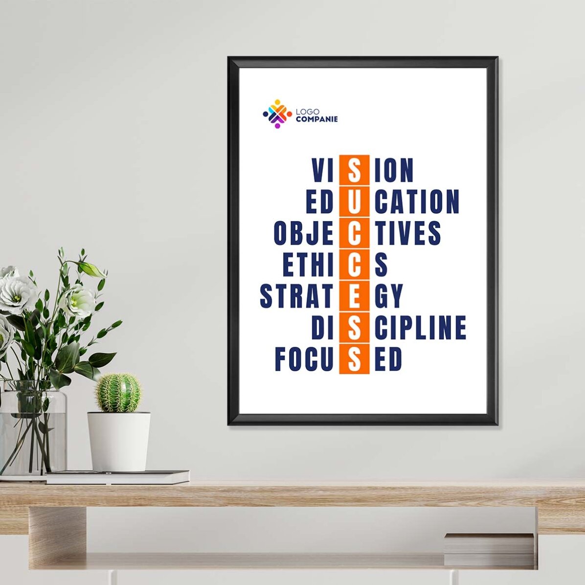 Spersonalizowany plakat z tekstem i logo – Success