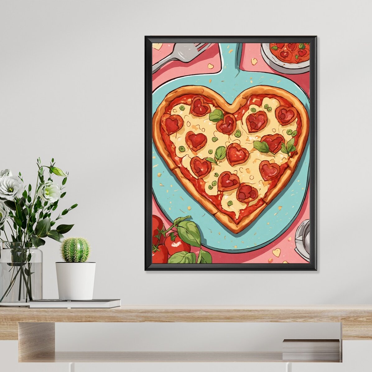Pizza Heart Poster