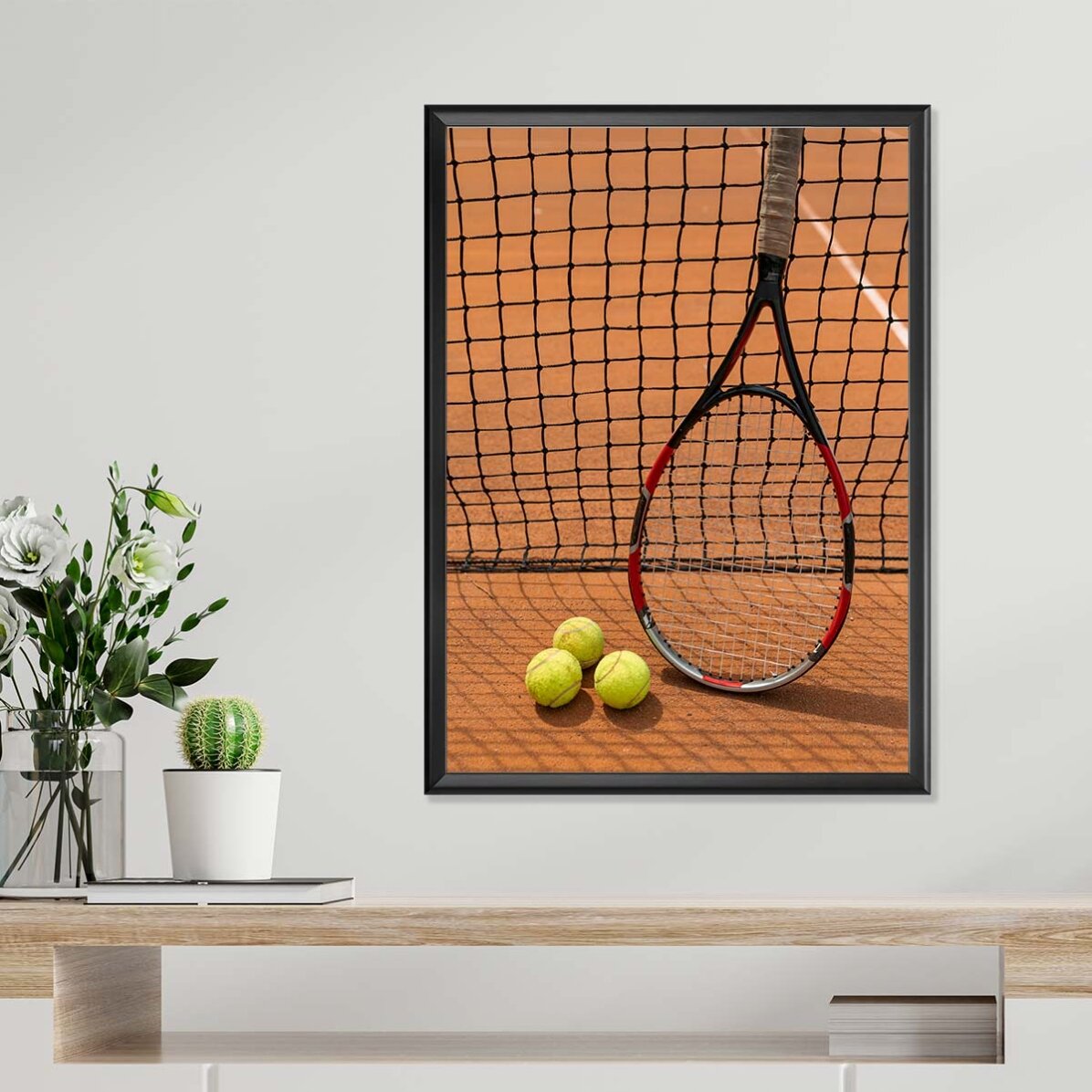 Racket and Tennis Balls Poster