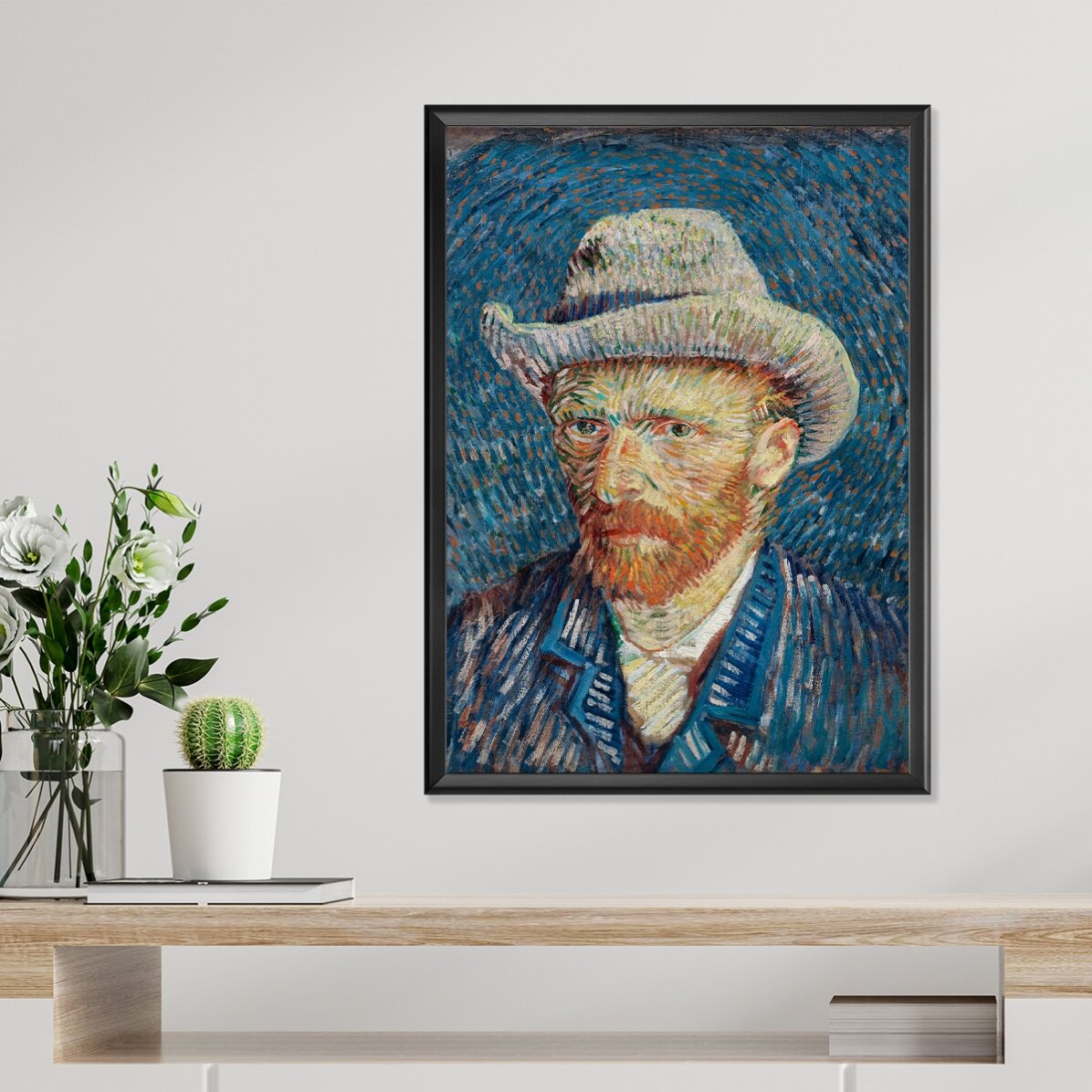 Plakat Vincenta van Gogha, „Autoportret w szarym filcowym kapeluszu”, 1887 r.