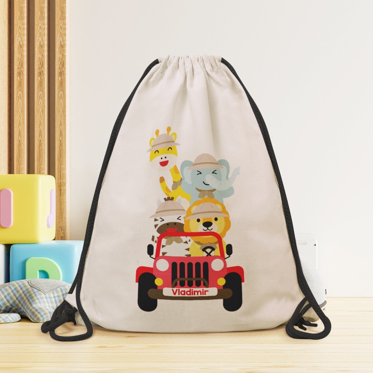 Personalised backpack with name - Safari