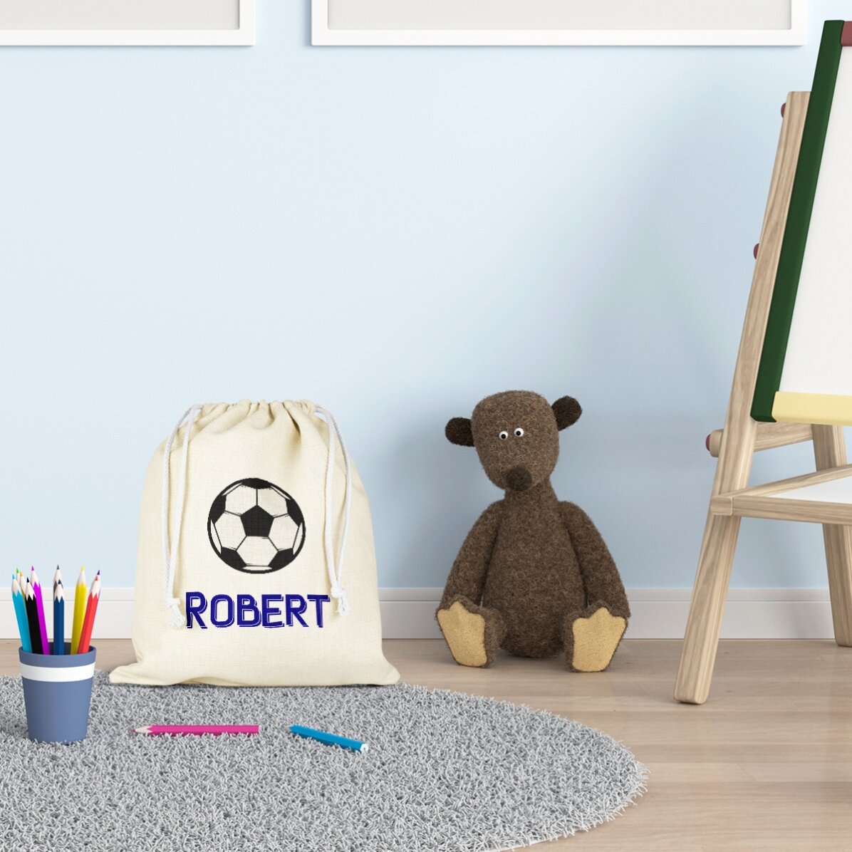 Medium personalised bag with name - Football
