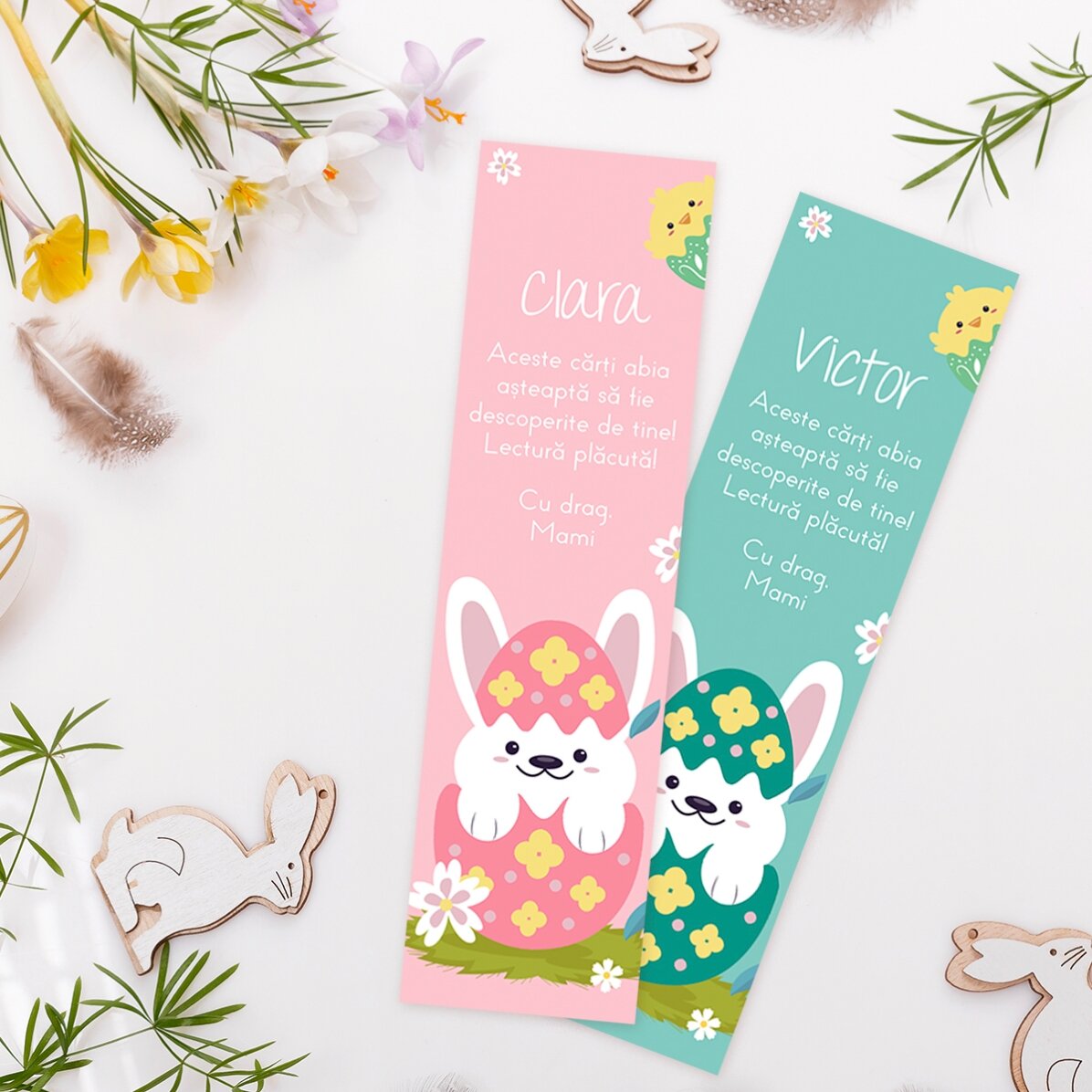 Personalised bookmark with message - Bunny