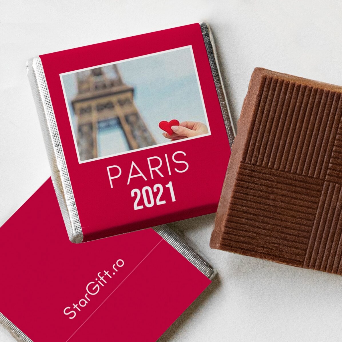 Set of 10 mini chocolates personalised with photos and text