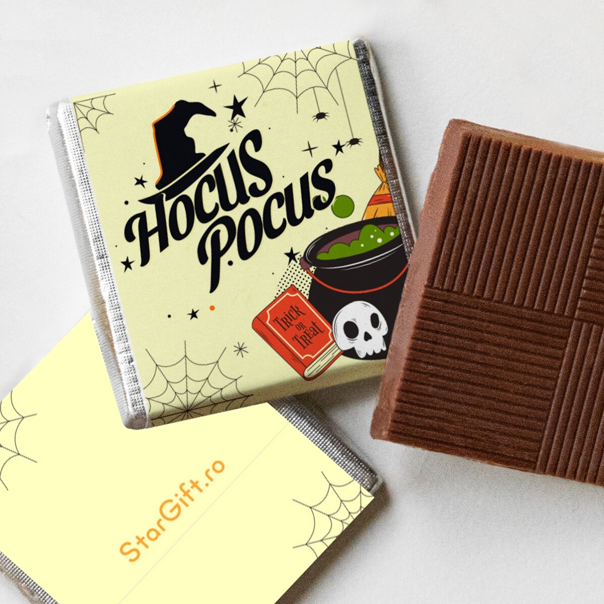 Set of 5 mini chocolates personalised with photo and text - Halloween