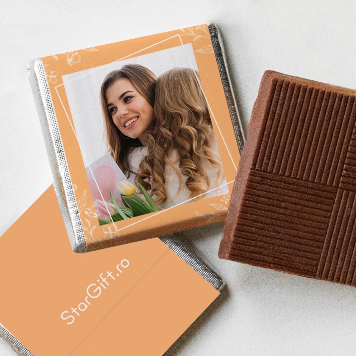 Set of 5 mini chocolates personalised with photos and text - Mum