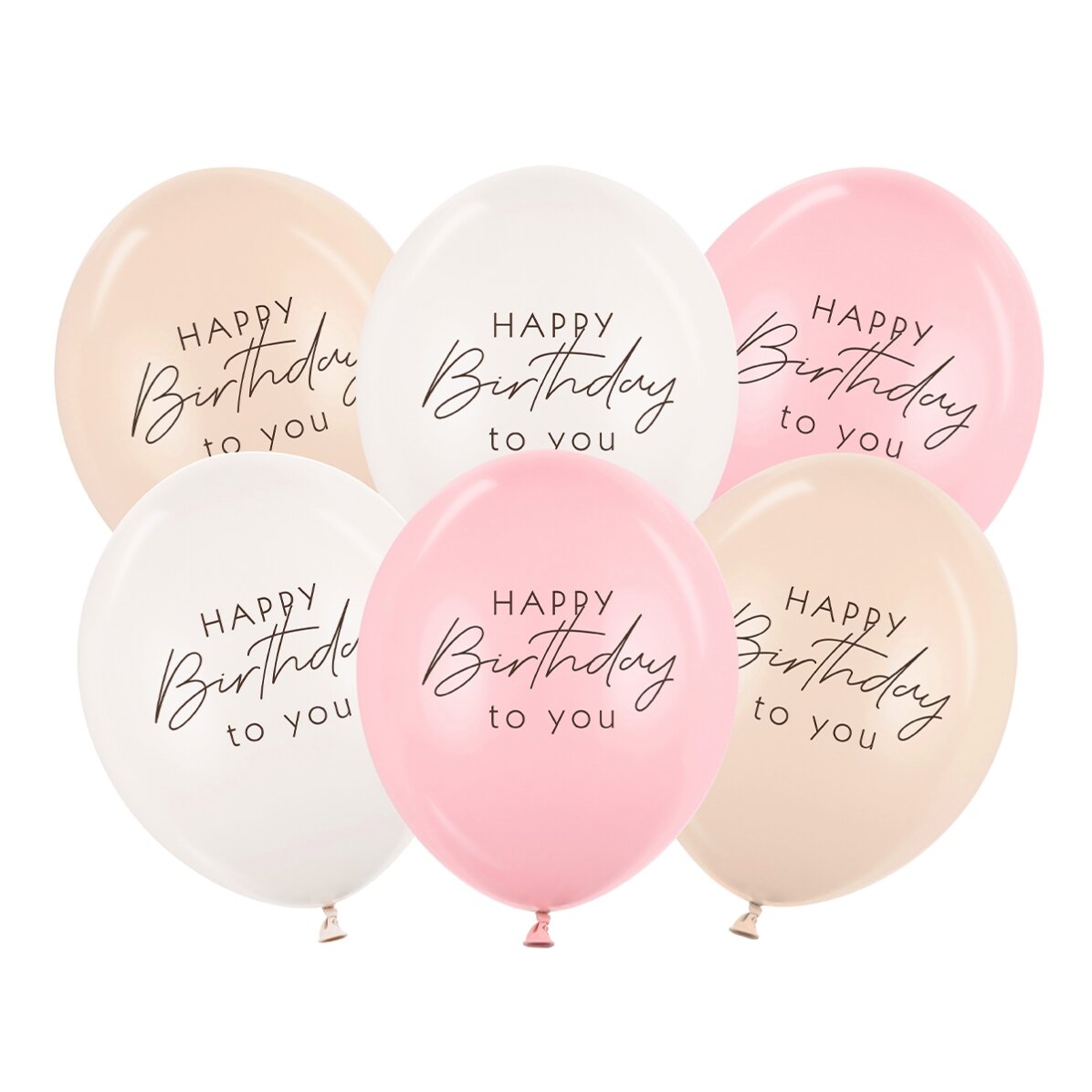 Zestaw 6 balonów – Birthday Pink