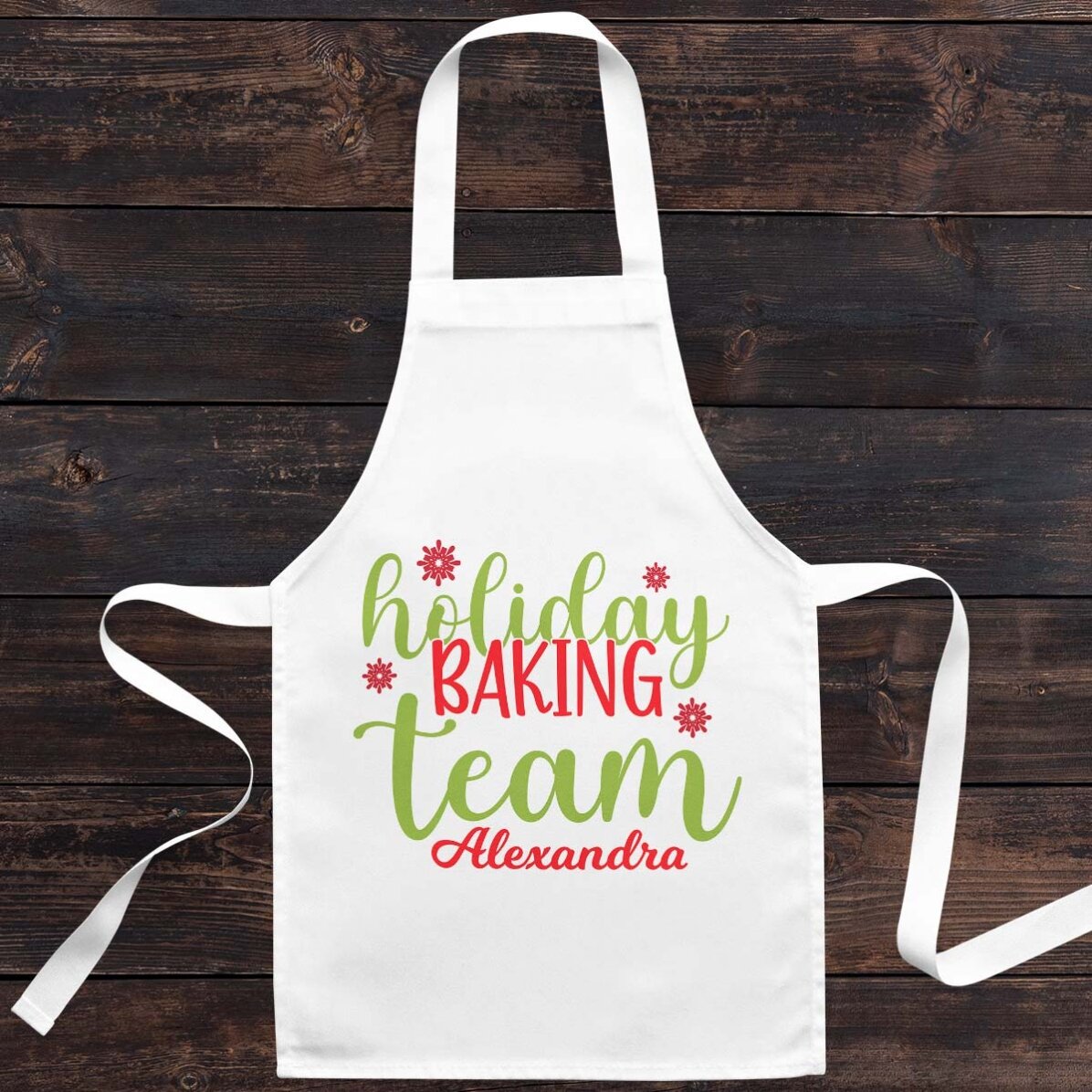 Spodki dla dzieci z indywidualnym napisem – Holiday baking team