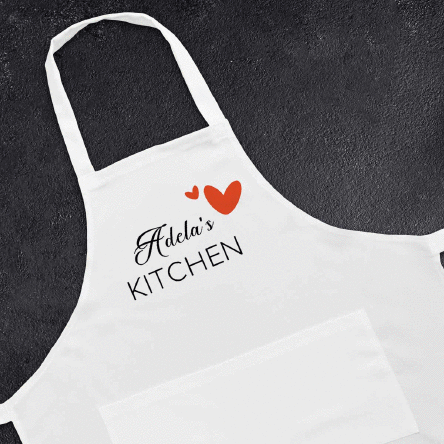 Personalised apron with message - Hearts