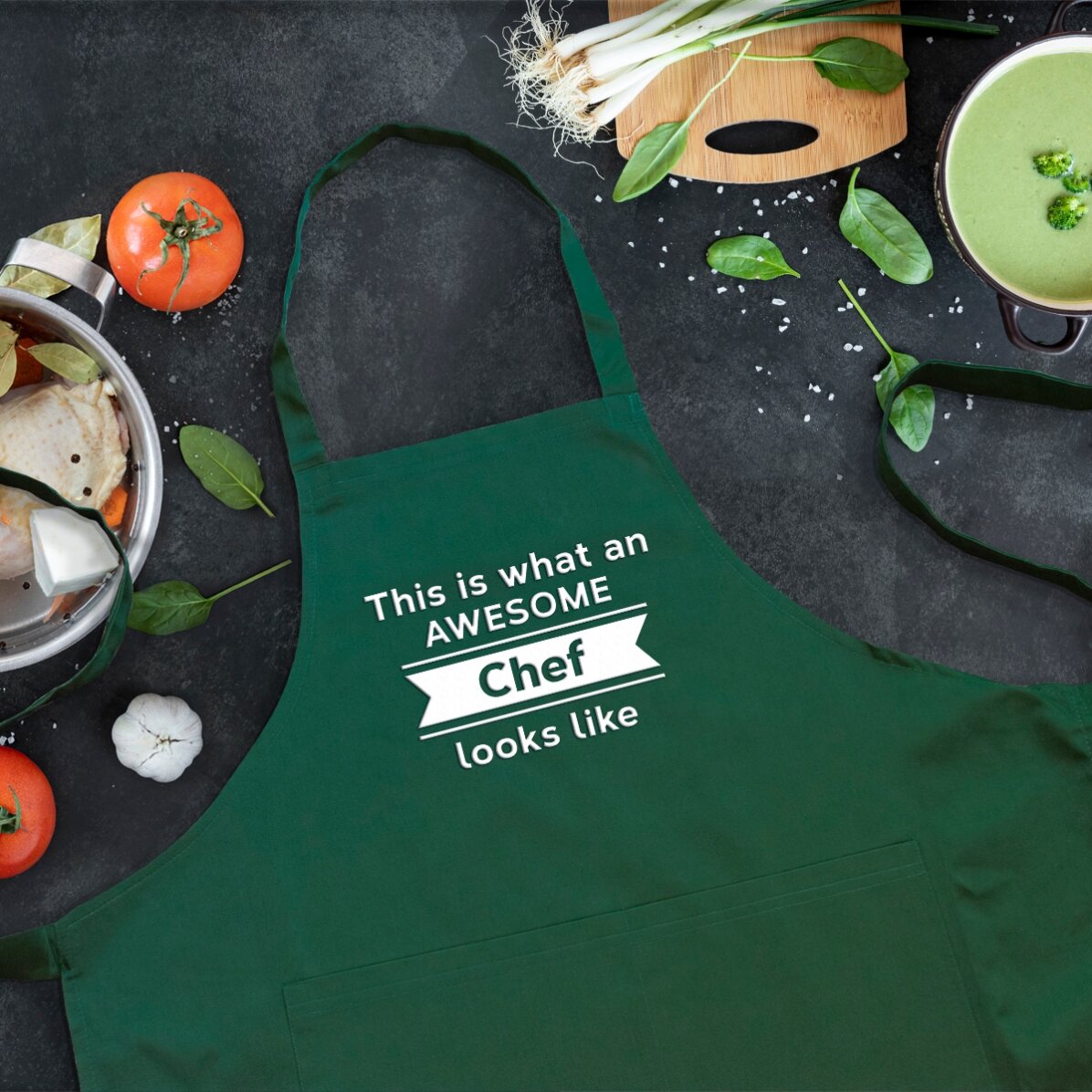Customised apron with text - Awesome Chef