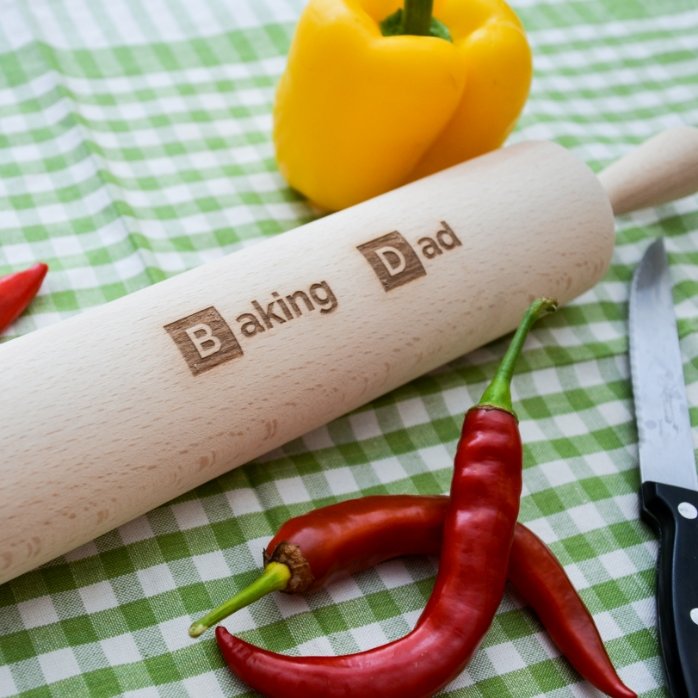 Personalised wooden rolling pin - Baking Person