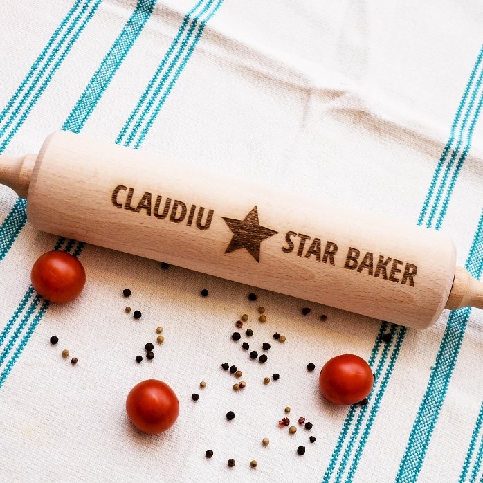Drewniana łopatka do ciasta z personalizacją – Star Baker
